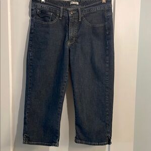 Lee Jeans 5 Pocket Crop Size 10 Petite Cotton/Spandex Blend Notched Hem